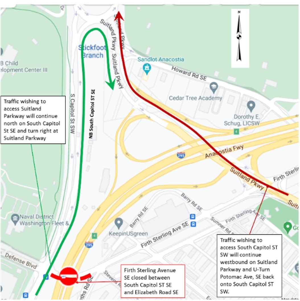Temporary Closures for South Capitol Street Corridor Project through
